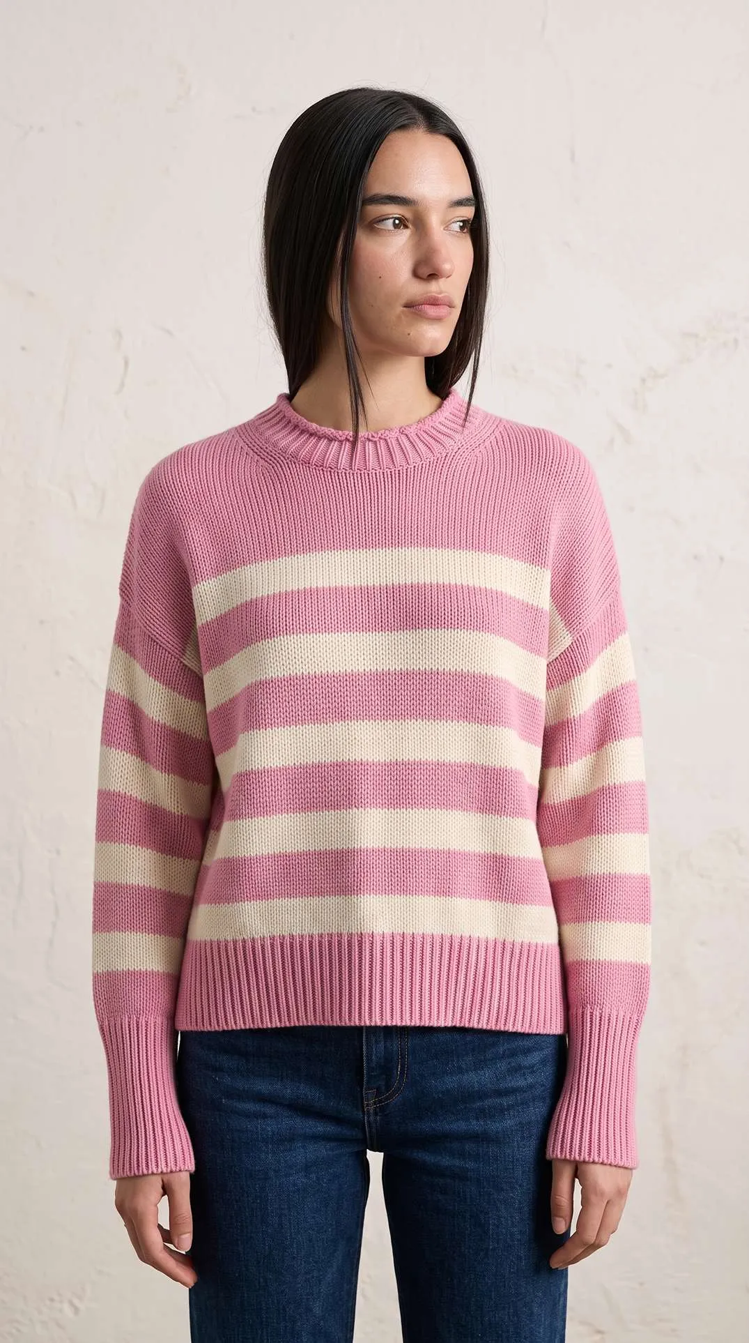 Sweater Udine Rosa y Crudo